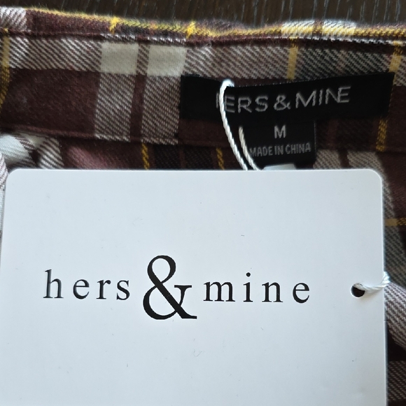 NWT Hers & Mine Medium Plaid Brown Women's Crop Top - Picture 6 of 9